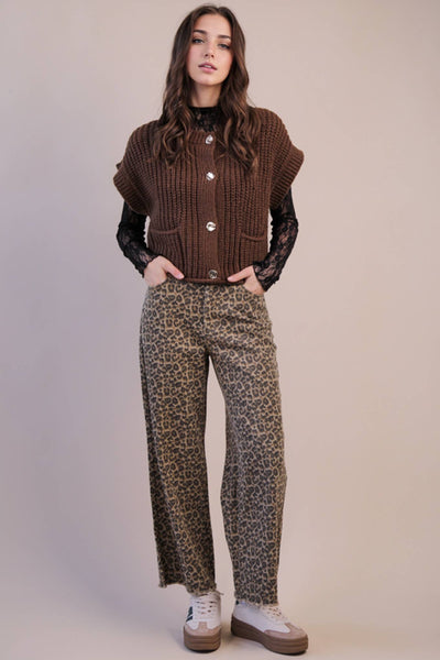 Cream Oversized Button Knit Sweater