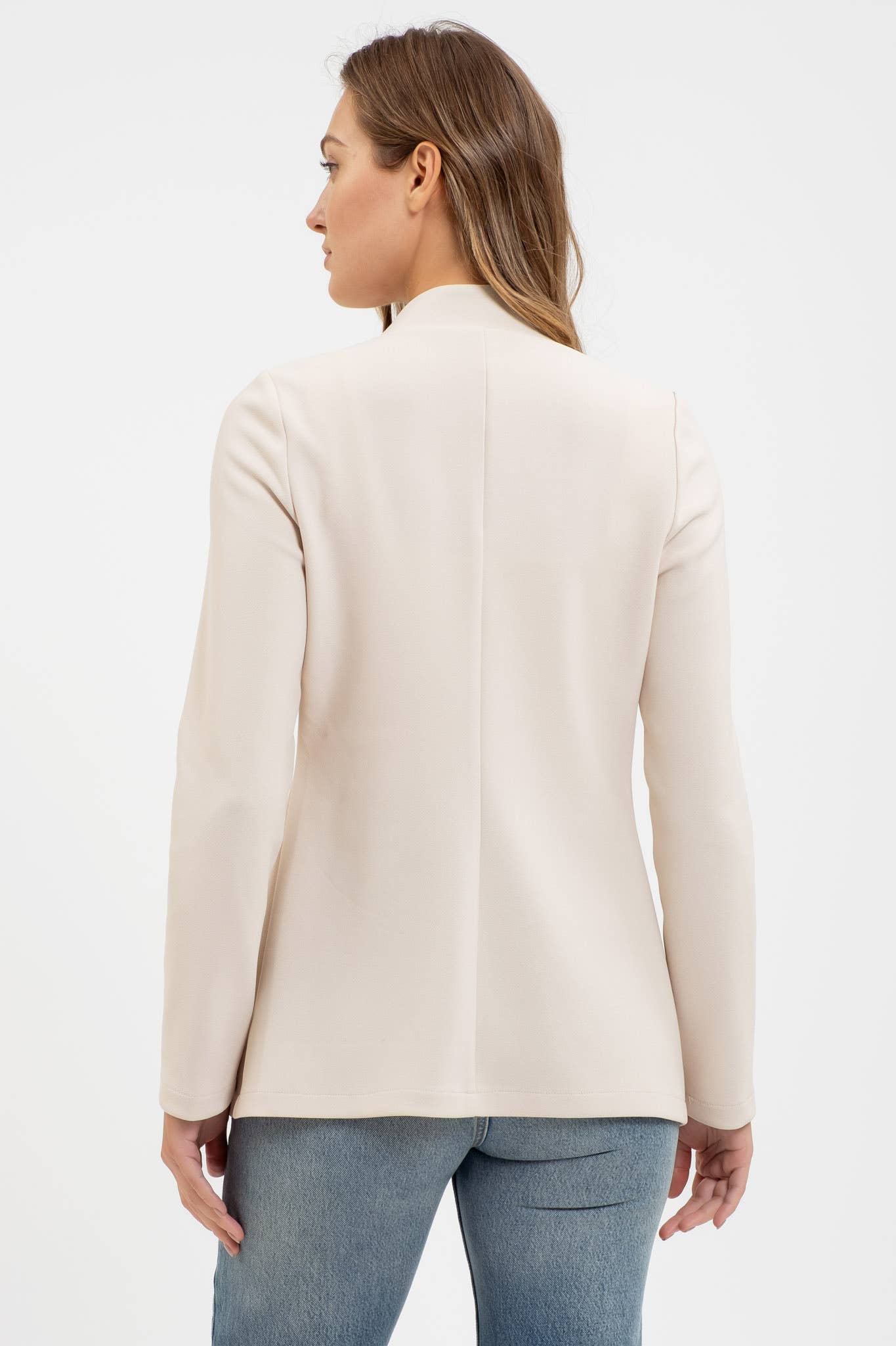 Oatmeal Notch Collar Blazer