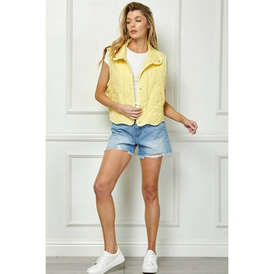 Olive Qulited Collar Vest