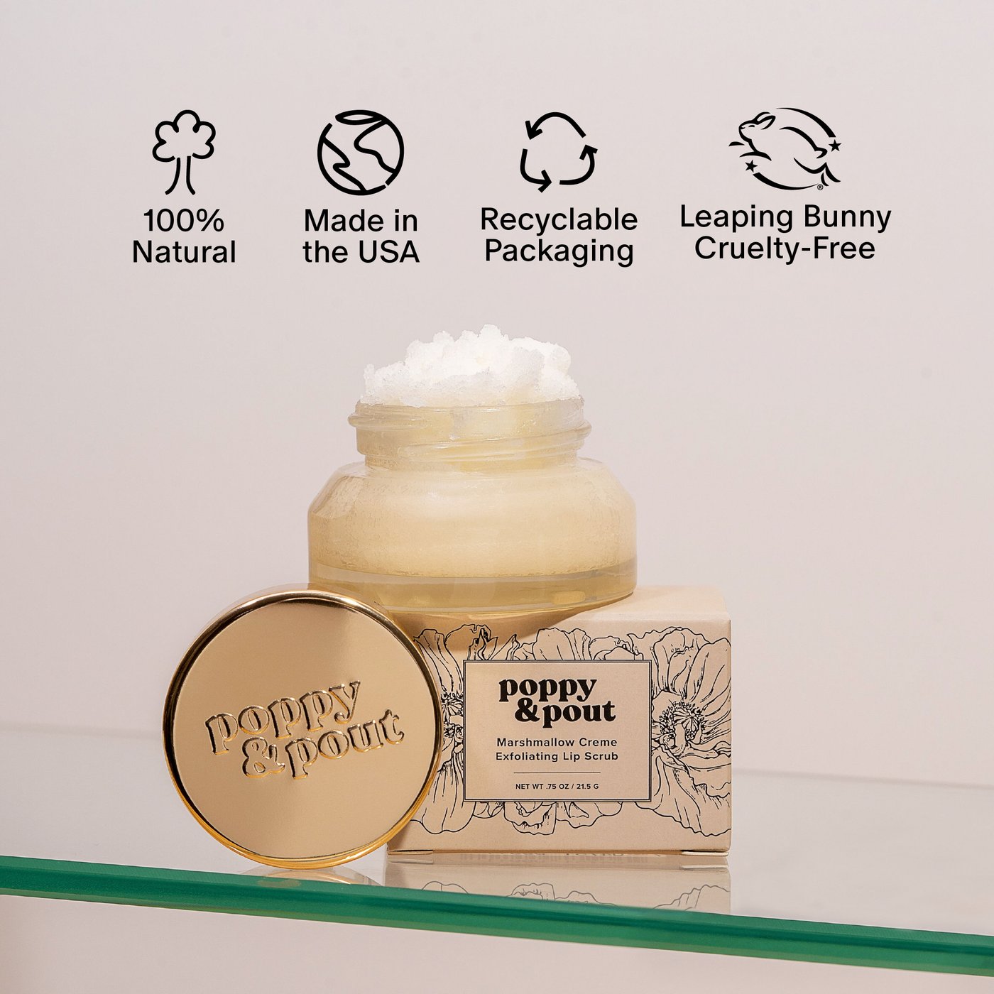 Poppy & Pout Lip Scrub: Marshmallow Creme