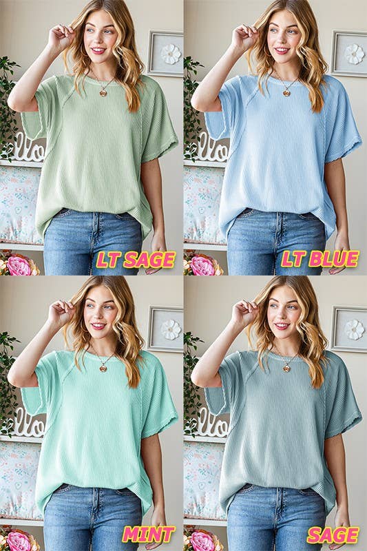 Sage Ribbed Top
