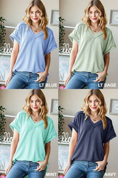 Dusty Lavender Ribbed Top