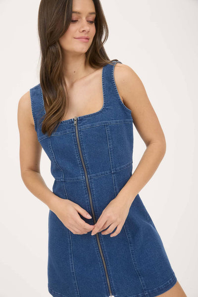 Sleeveless Denim Mini