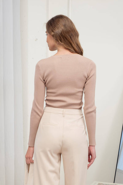 Natural Crewneck Knit Sweater