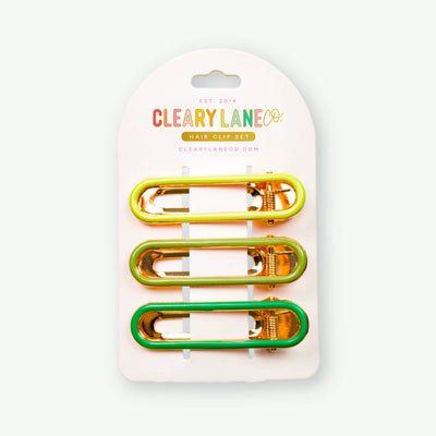 Cleary Lane Hair Clip Set | Green
