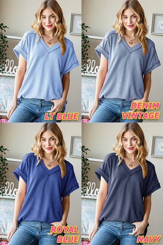 Dusty Lavender Ribbed Top