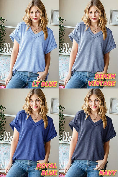 Dusty Lavender Ribbed Top