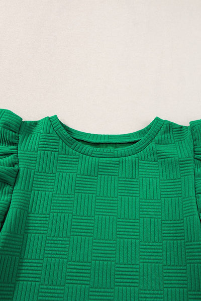 Green Textured Ruffle Set