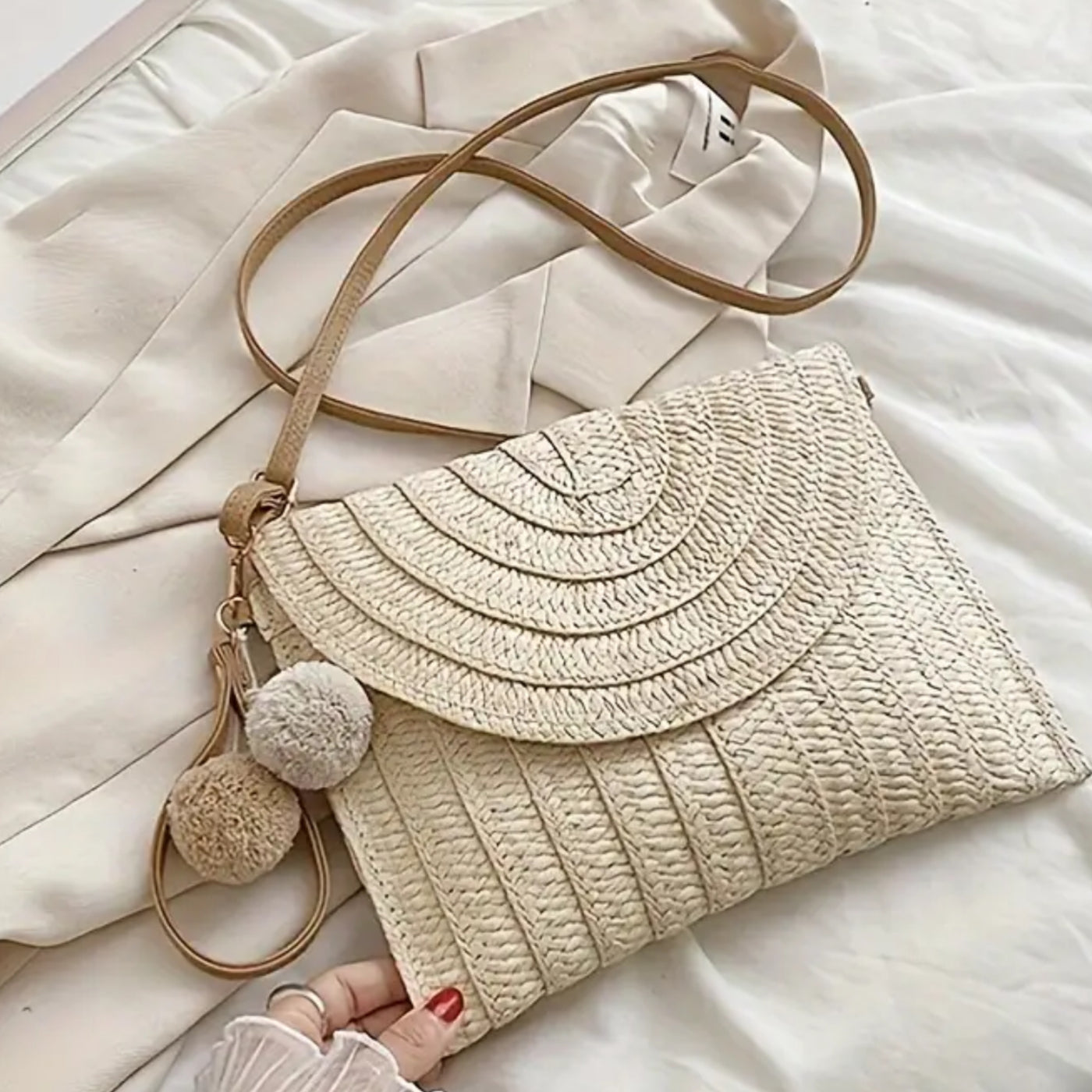 Straw Beach Crossbody Bag