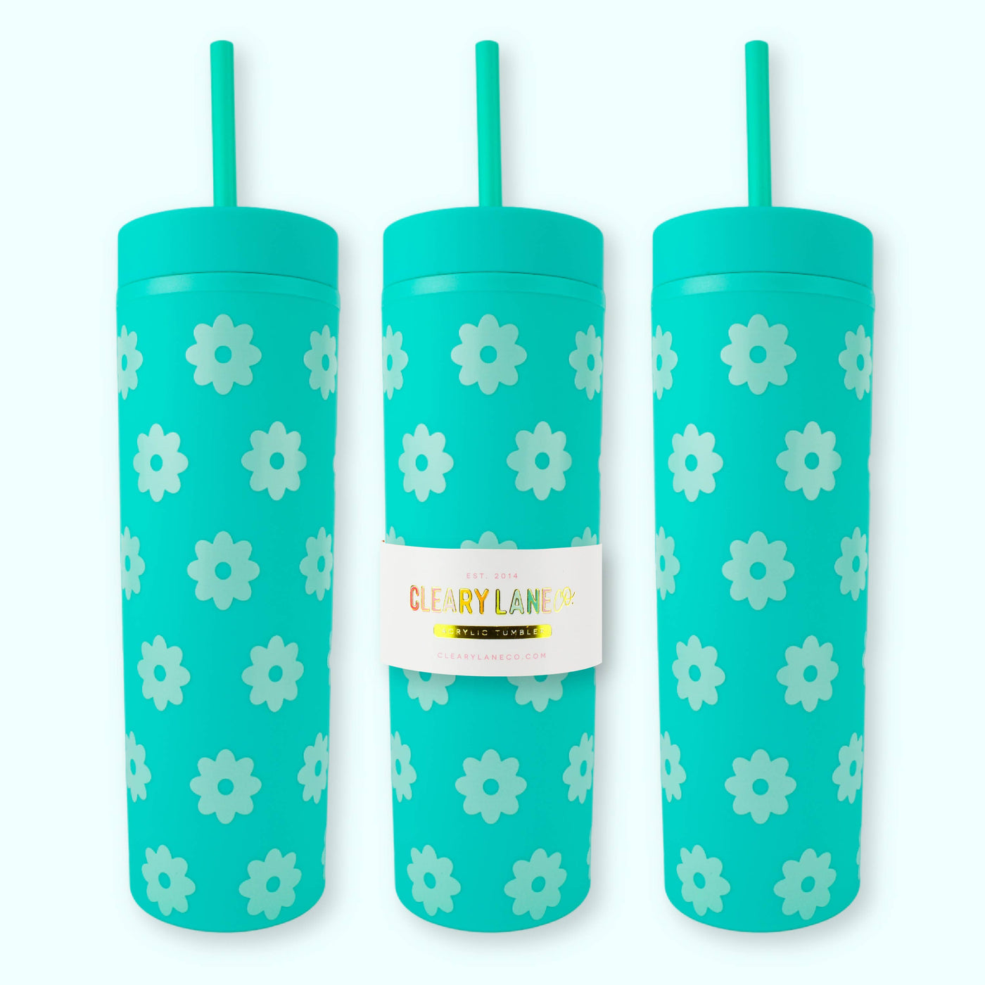 Cleary Lane 16oz Matte Tumbler | Orange Flowers