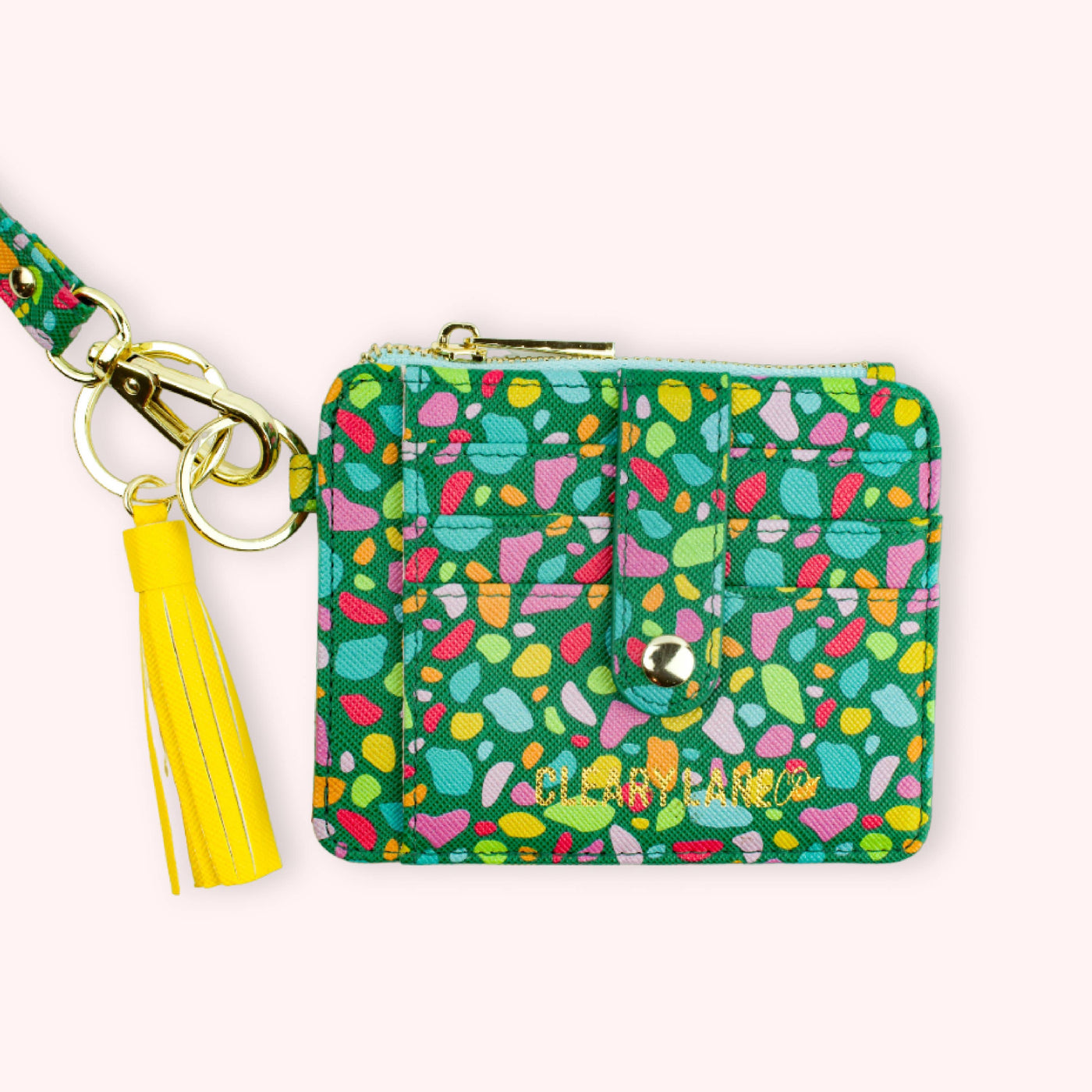 Cleary Lane Colorful Wallet Keychains: Blush Floral Jungle