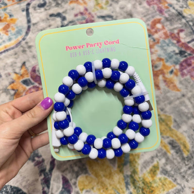 Beaded Phone Chargers USB/USB-C/Lightning: Pearl