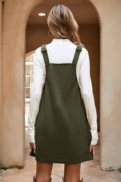 Green Corduroy Overall Dress