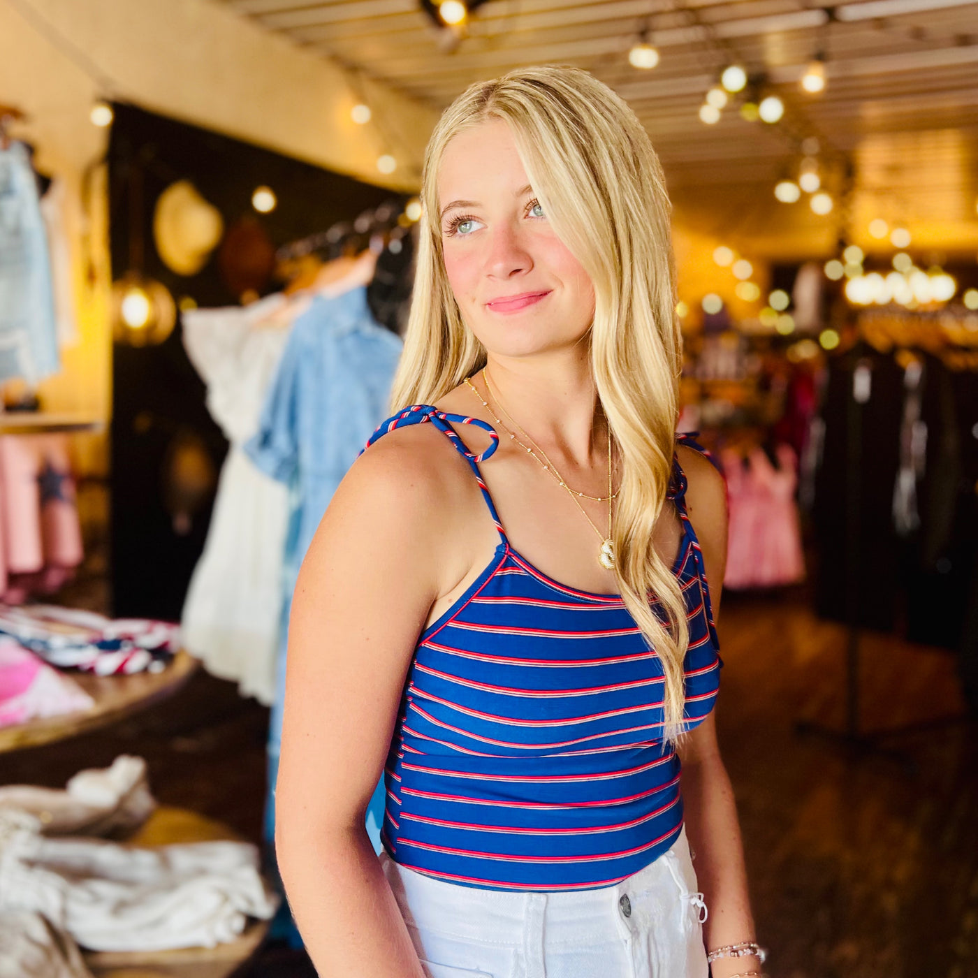 Navy Striped Bodysuit