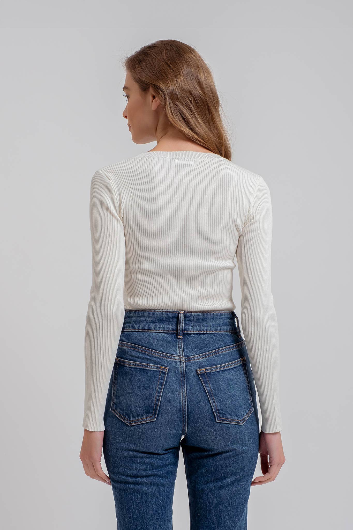 Natural Crewneck Knit Sweater