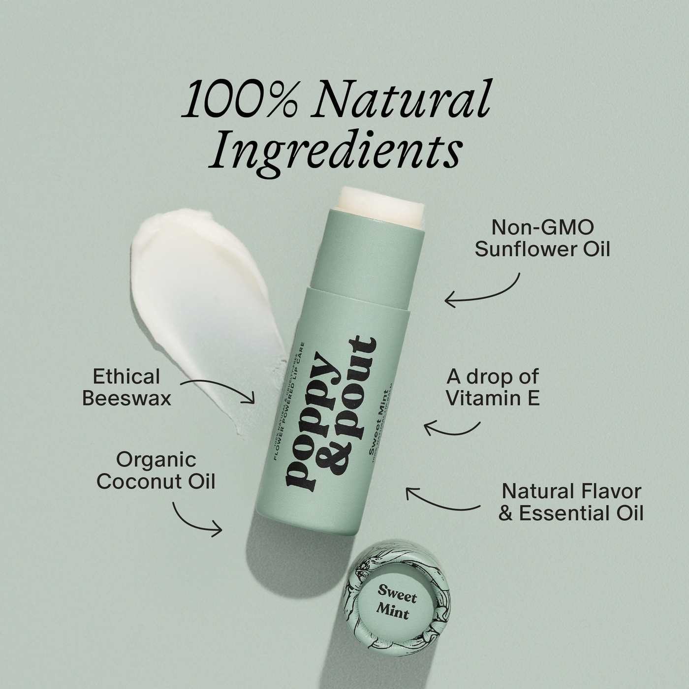 Poppy & Pout Lip Balm: Sweet Mint