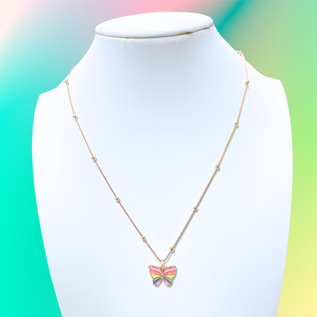 Taylor Shaye Pastel Butterfly Necklace