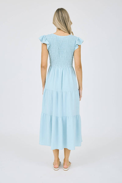 Cream Flutter Sleeve Maxi