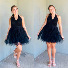 Load image into Gallery viewer, Black Tiered Tulle Dress
