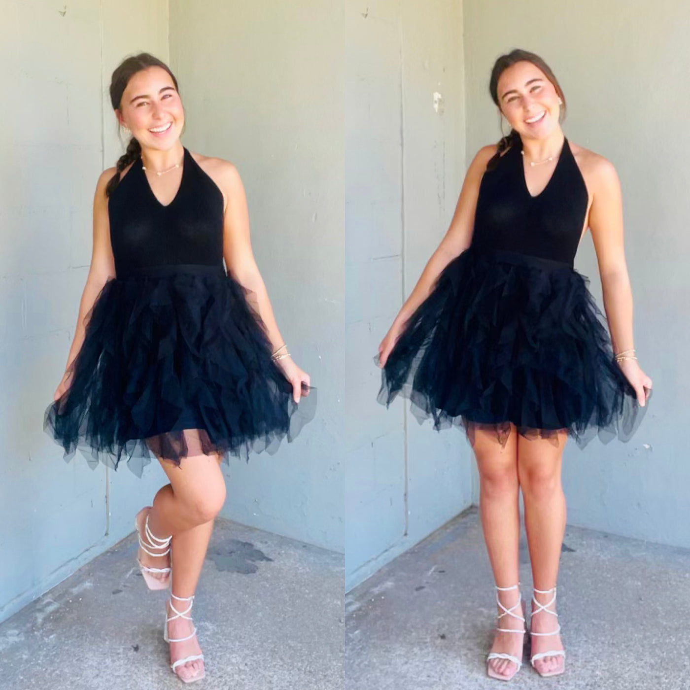 Black Tiered Tulle Dress