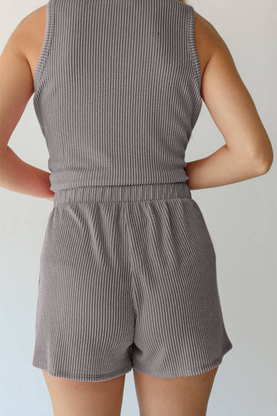 Grey Ribbed Set
