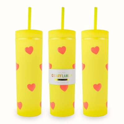 Clearly Lane 16oz Matte Tumbler Cup | Canary Hearts