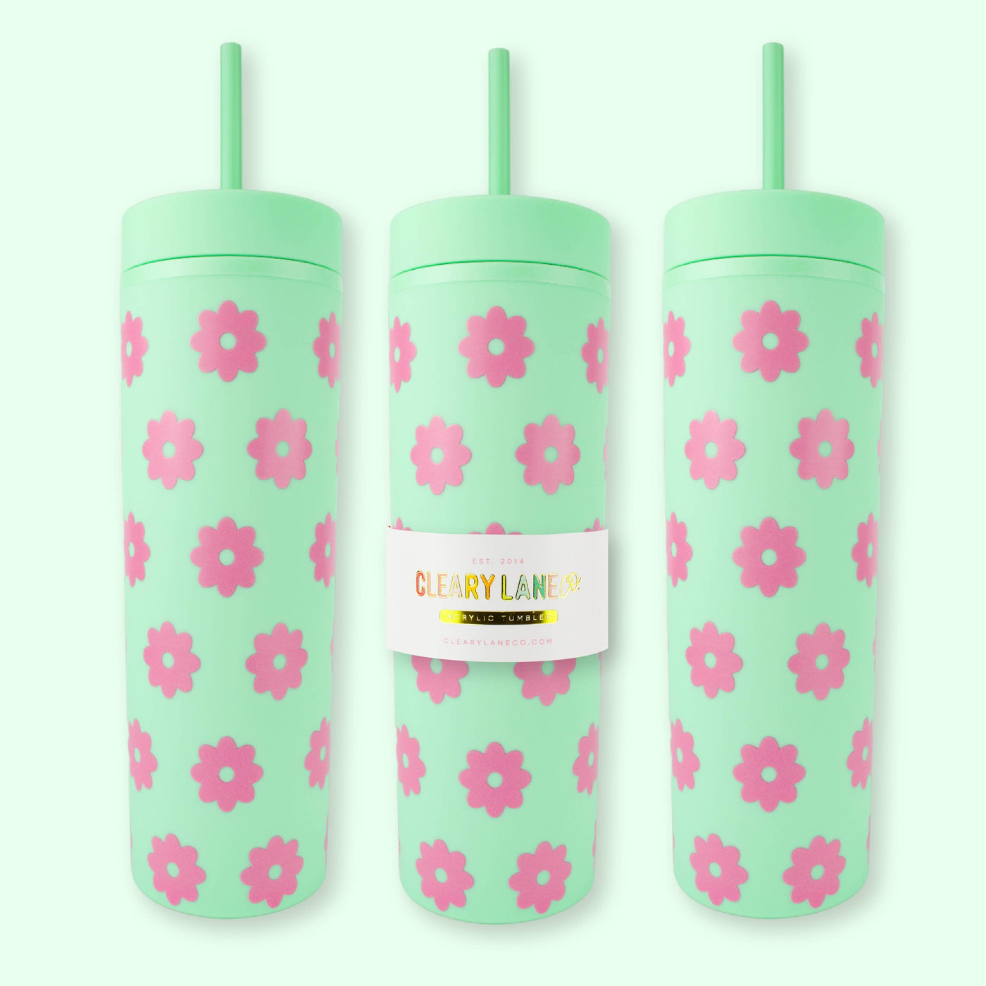 Clearly Lane 16oz Matte Tumbler | Peach Flowers