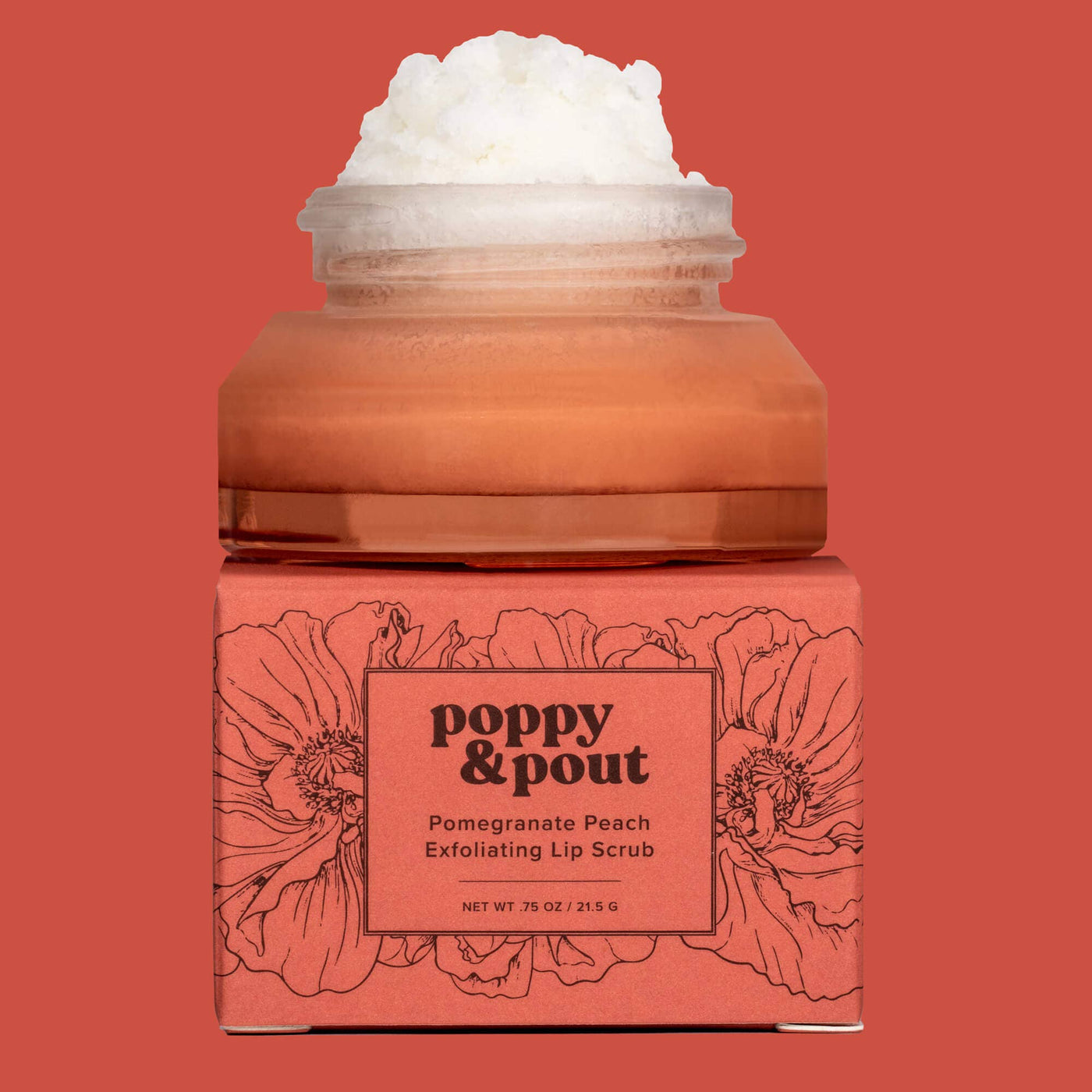 Poppy & Pout Lip Scrub: Pomegranate Peach