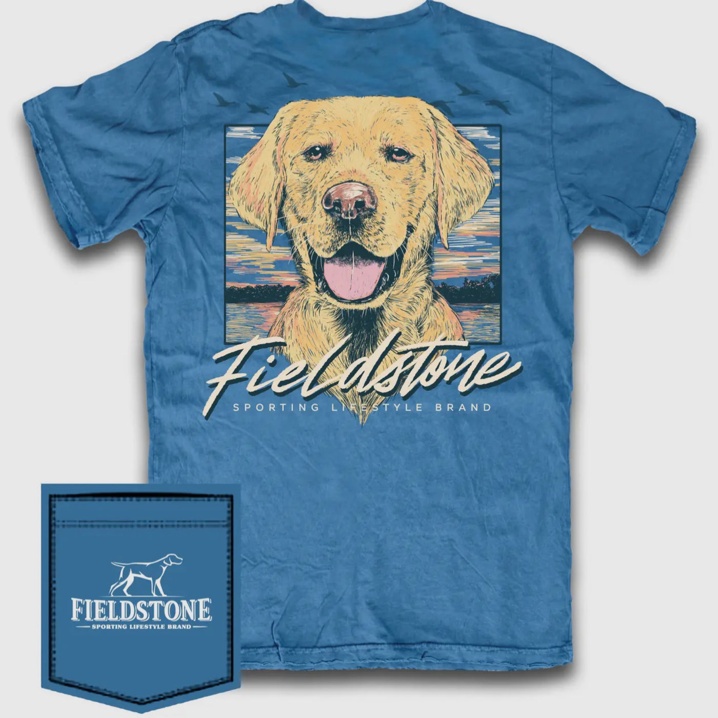 Fieldstone Yellow Lab with Mallards Tee