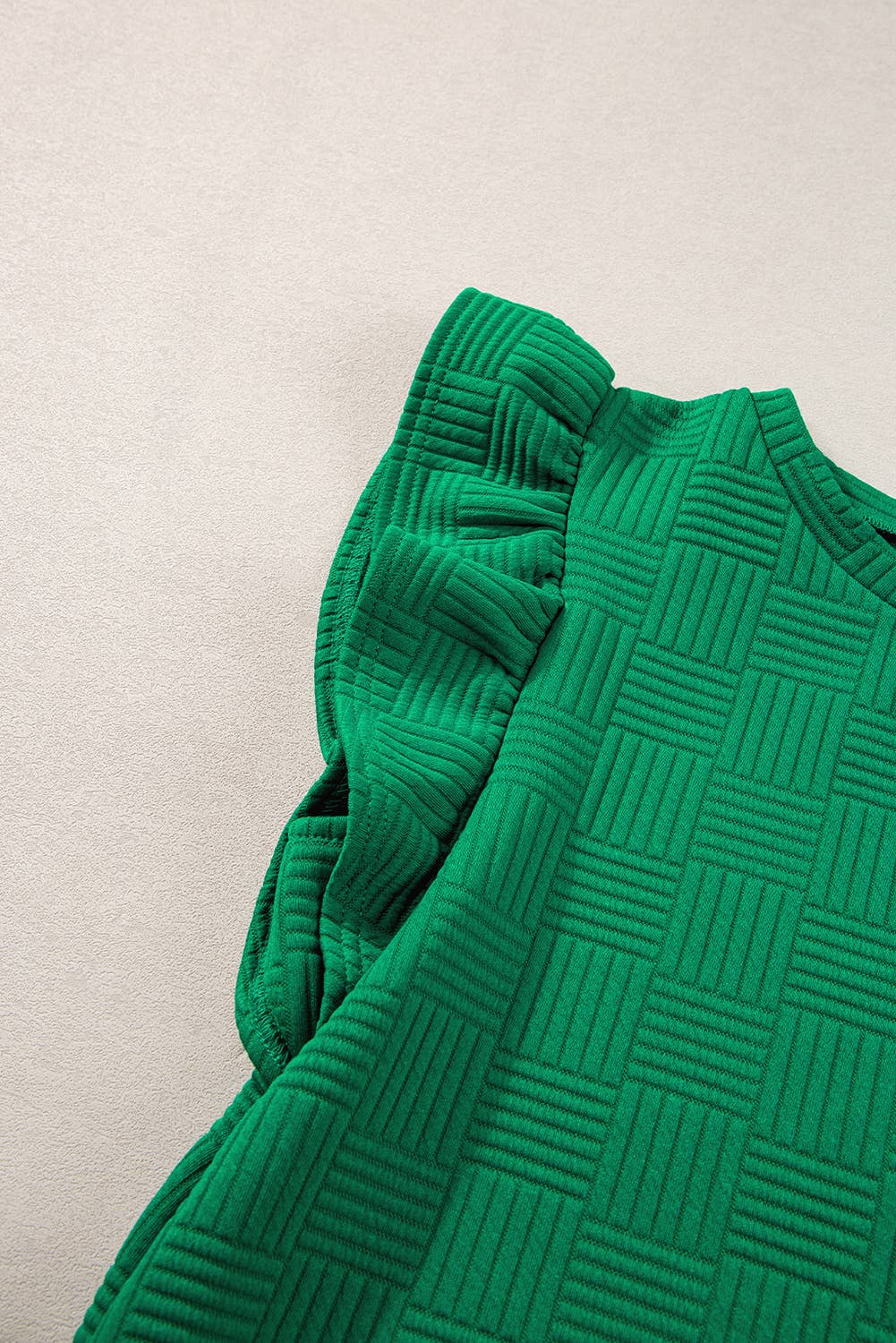 Green Textured Ruffle Set