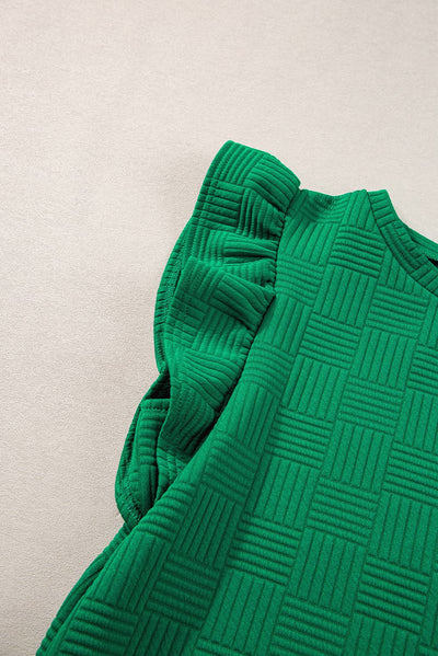 Green Textured Ruffle Set