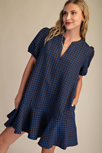 Camel Puff Sleeve Mini Dress