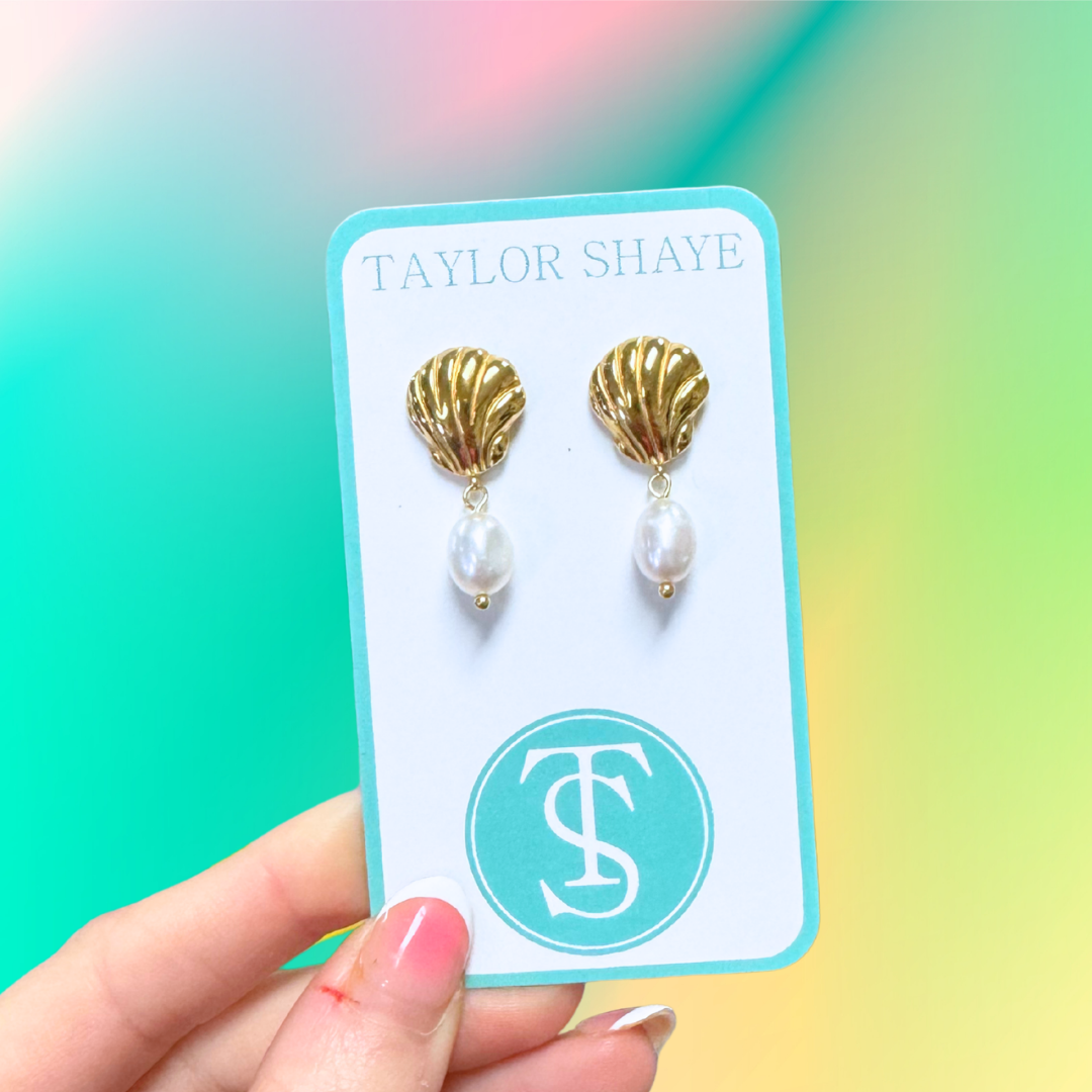 Taylor Shaye Shell & Pearl Studs