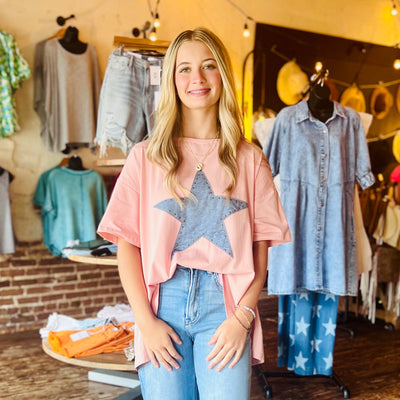 Washed Studded Star Graphic Tee