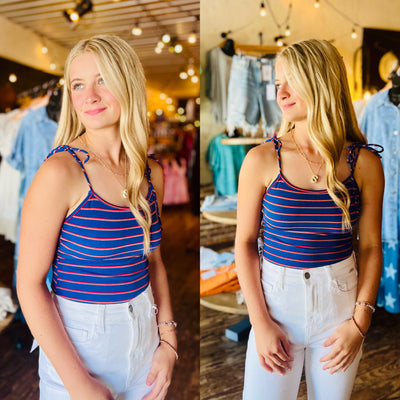 Navy Striped Bodysuit