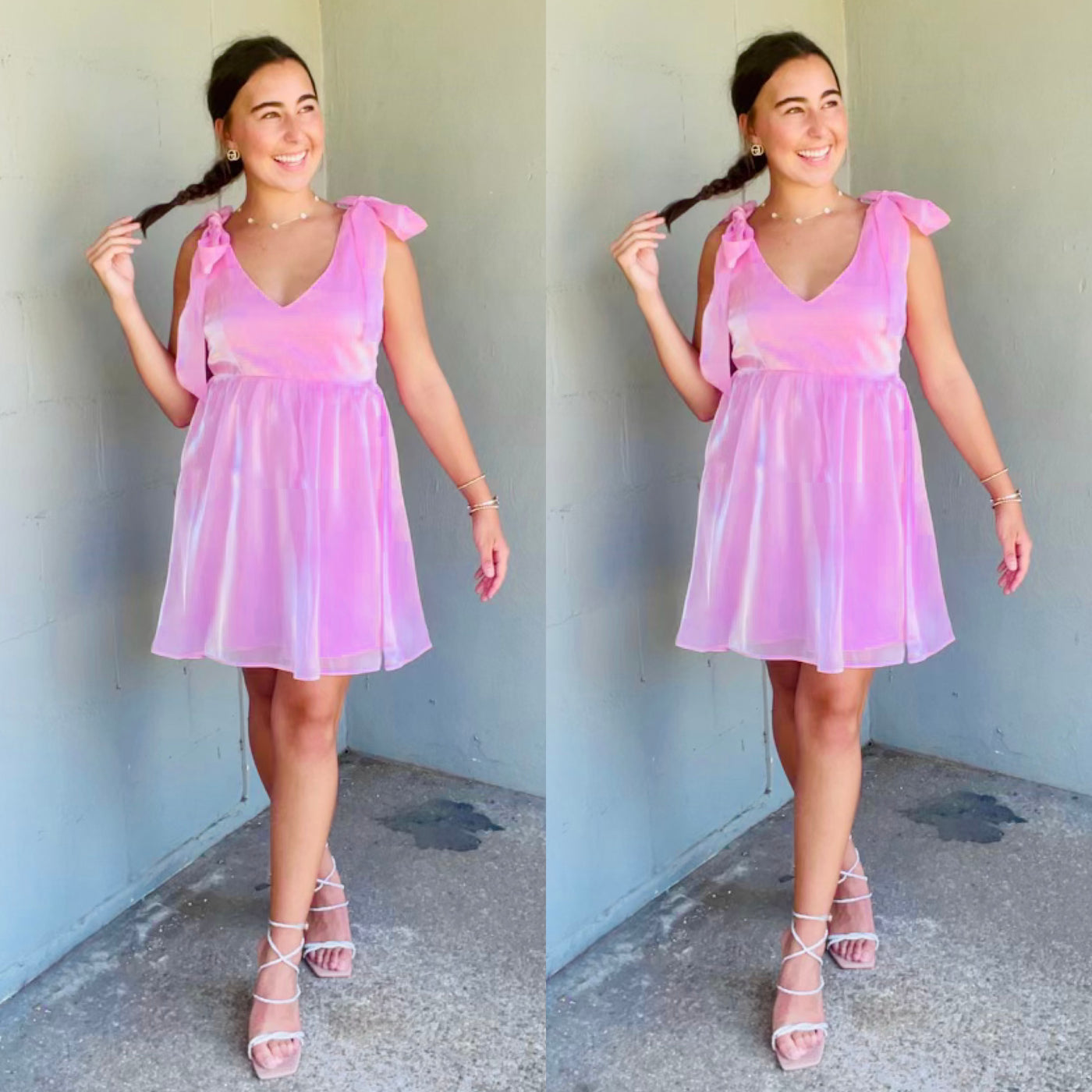 Bubblegum Shimmer Mini Dress