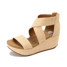 Load image into Gallery viewer, Yellow Box Natural Bronwen Wedge Sandal
