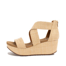 Load image into Gallery viewer, Yellow Box Natural Bronwen Wedge Sandal
