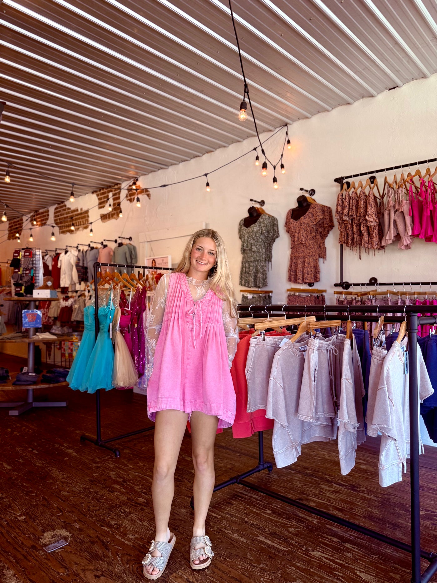 Pink Wash Denim Romper