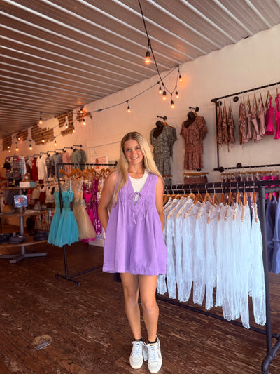 Lavender Wash Denim Romper