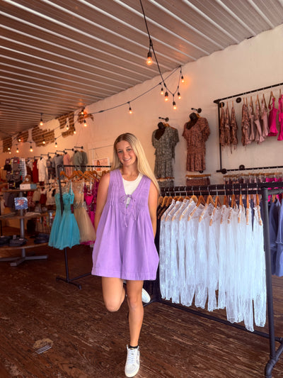Lavender Wash Denim Romper