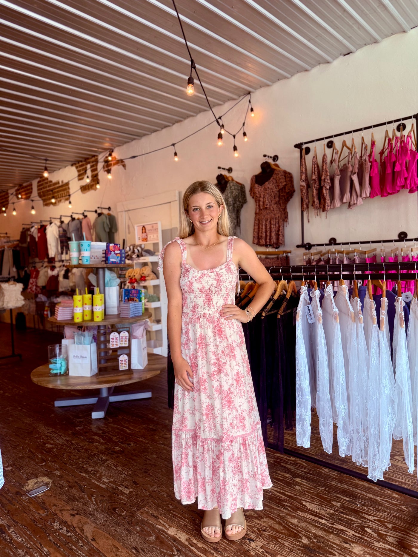 Mauve Floral Sweetheart Midi Dress