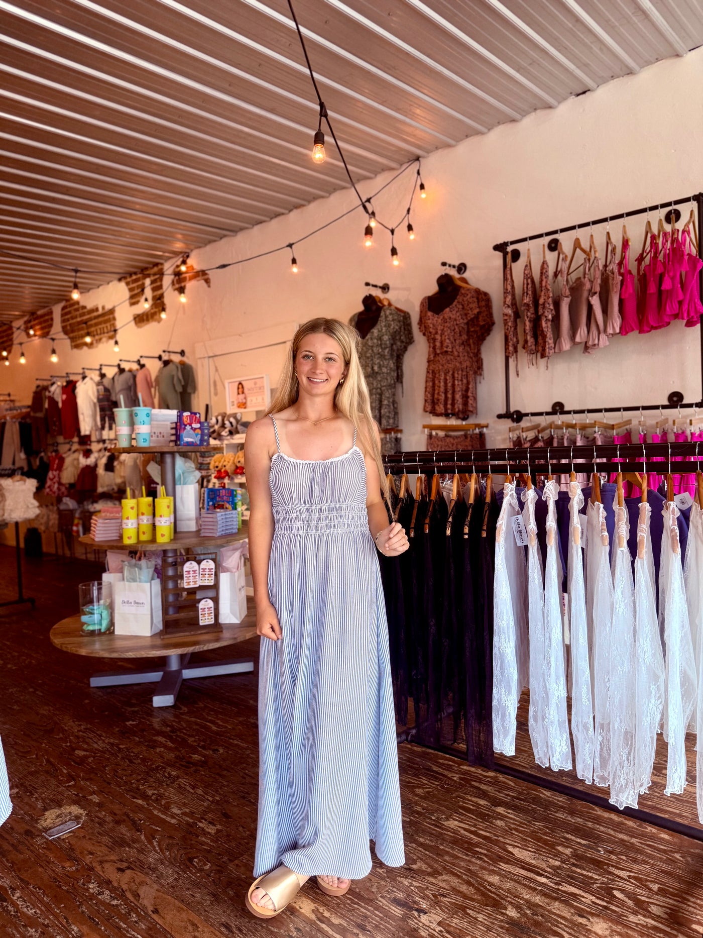 Navy Stripe Midi Dress