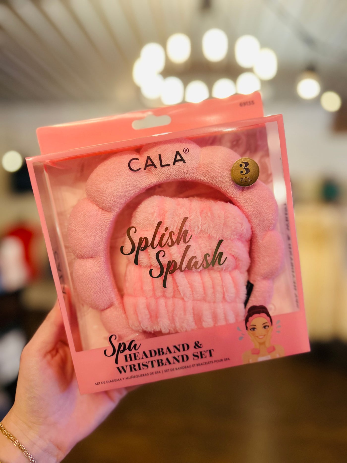 Pink Spa Headband & Wristband Set