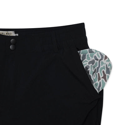 Burlebo Everyday Short - Matte Black - Retro Duck Camo Pocket  7"