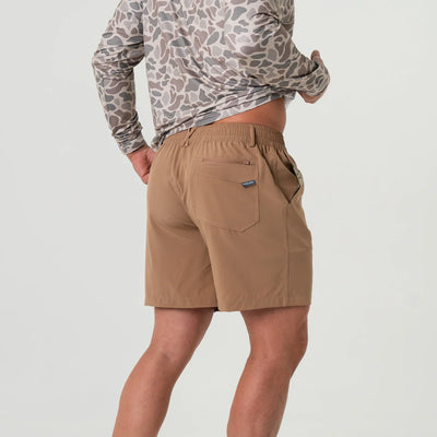 Burlebo Everyday Short - Desert Tan - Flying Ducks Green Pocket  7"