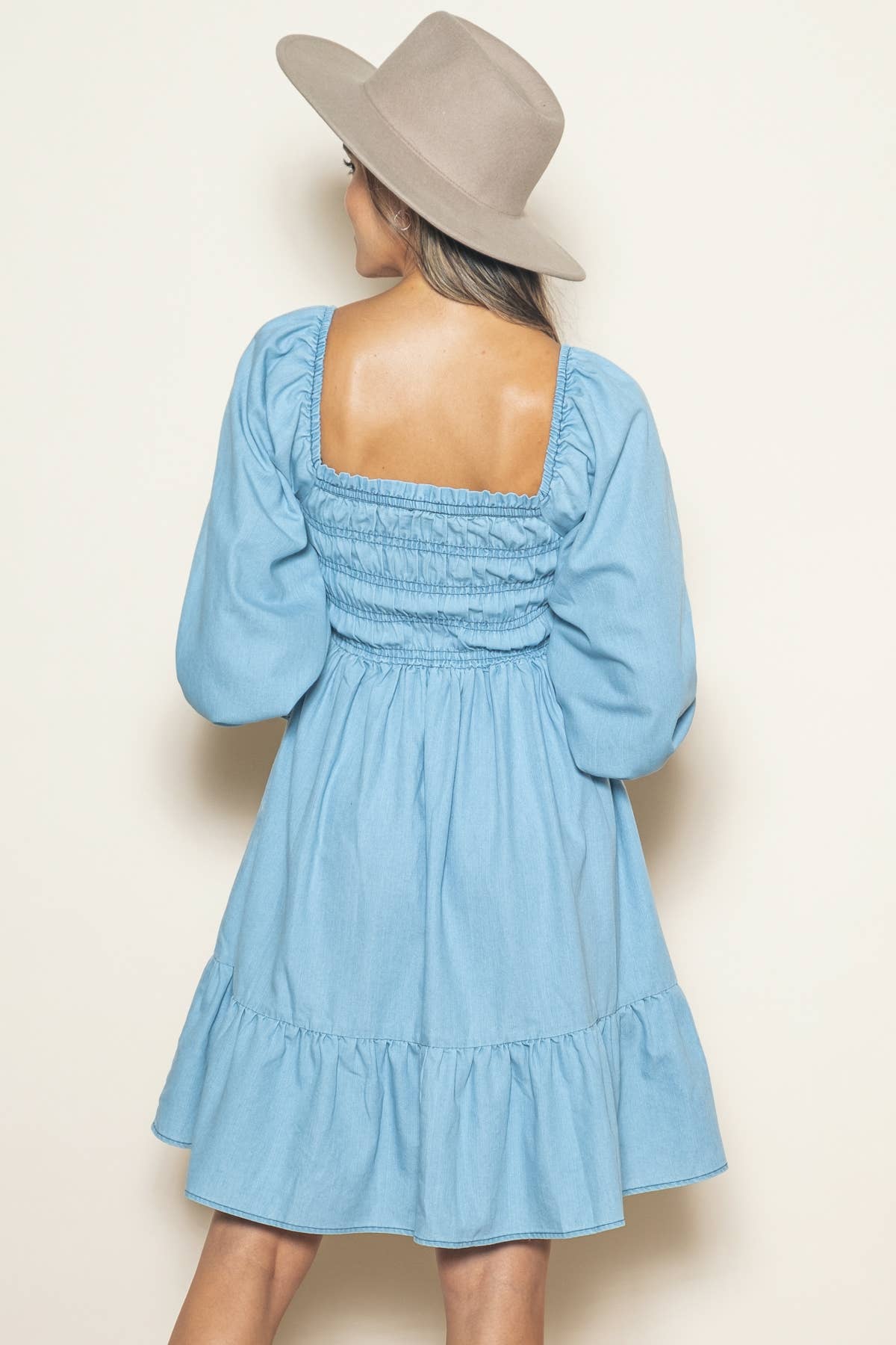 Chambray Denim Midi Dress