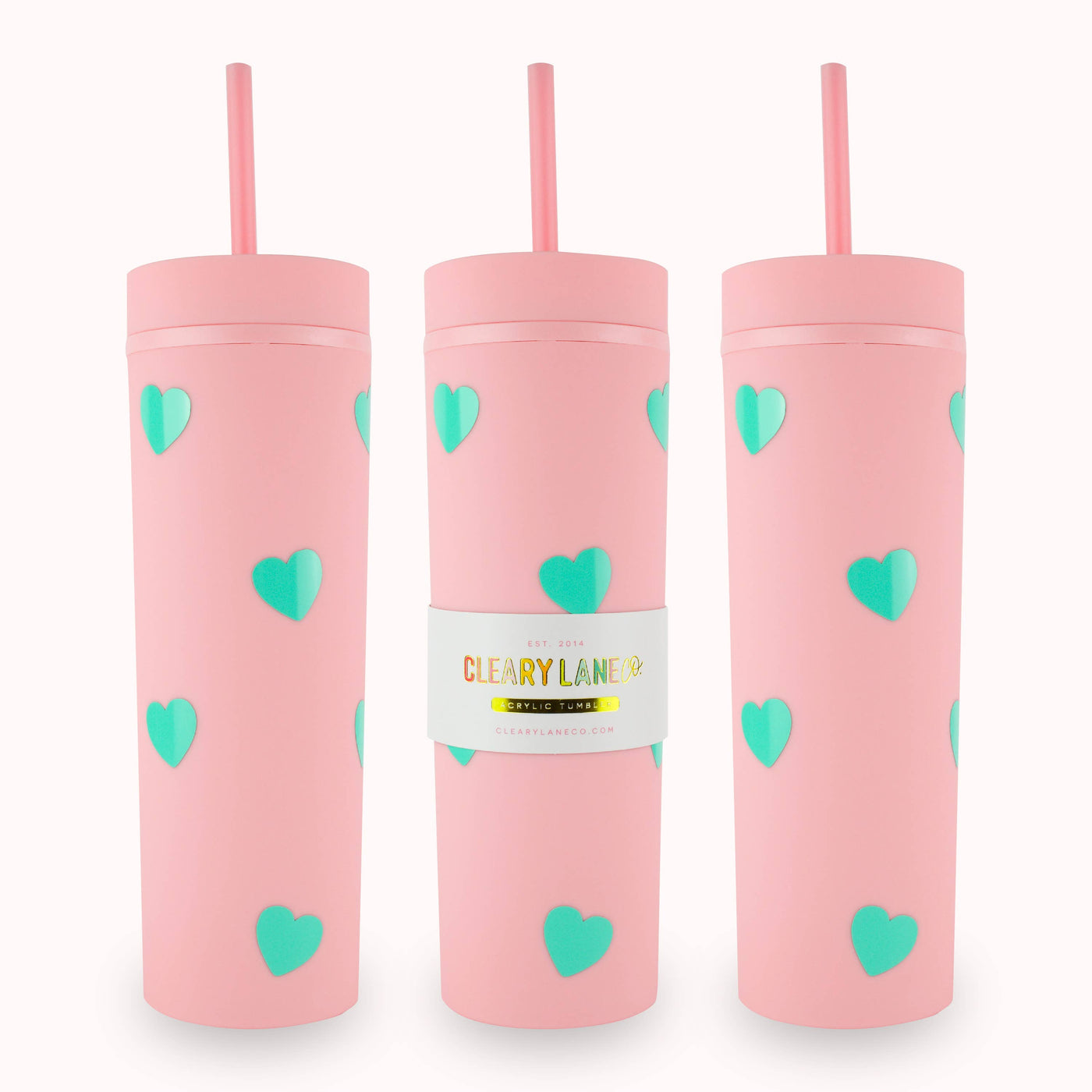 Cleary Lane 16oz Matte Tumbler Cup | Canary Hearts