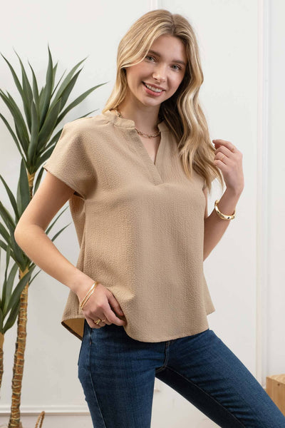 Khaki Drop Shoulder Blouse