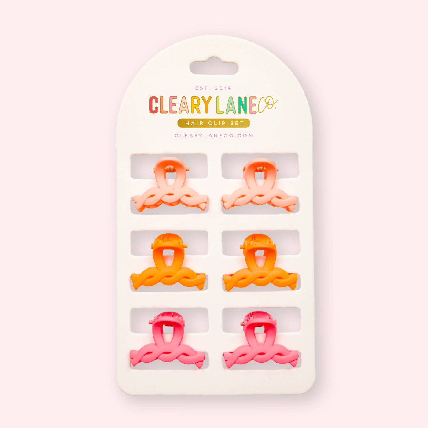 Cleary Lane  Hair Clip Set | Pink & Orange